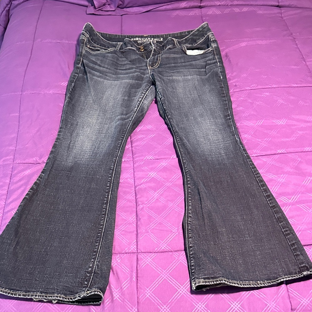 American Eagle Outfitters Dark Gray Flare Jeans